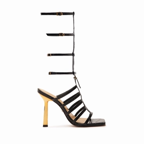 Garden Walk Genuine Leather Upper Hayden Up Crocodile-Embossed Leather Sandal