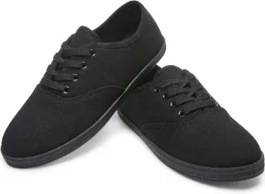 Women Canvas Sneakers Cute Walking Shoes Classic Canvas Shoes Comfort Lace Up Tennis Shoes Lightweight Textile Flats Shoes Foam Flat Shoes Biscuit Shoes