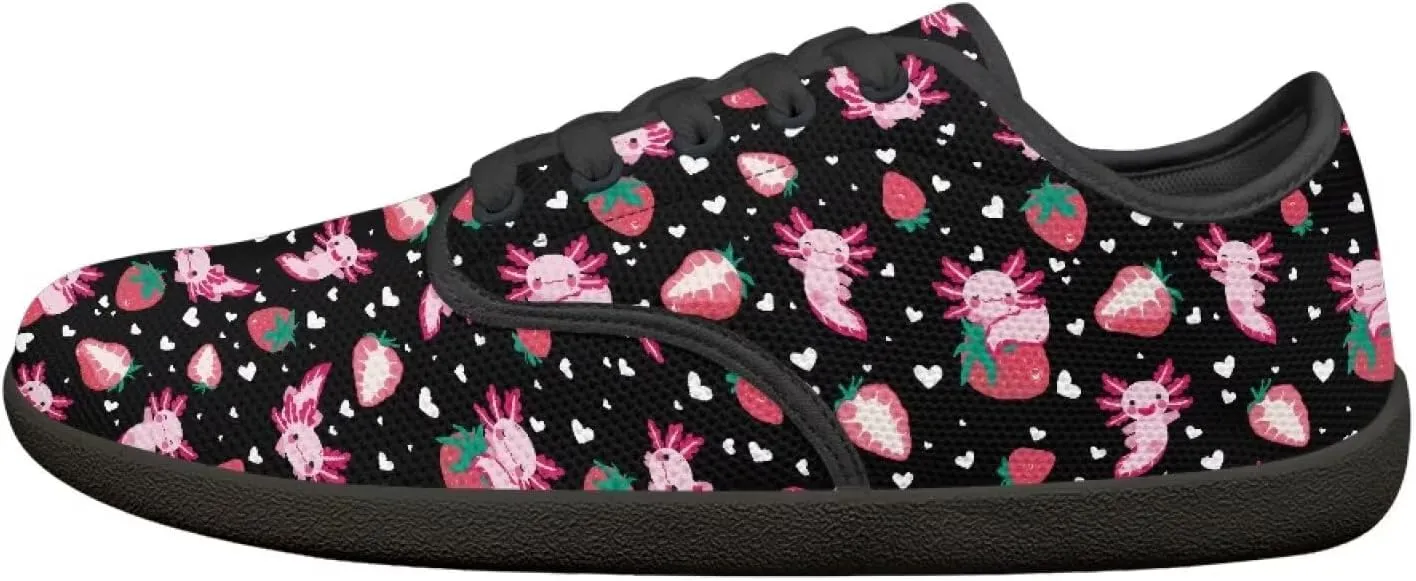Women Comfortable Lace-Up Barefoot Shoes Lightweight Non Slip Sneakers Wide Toe Slip On Skate Shoe US Size 6-13.5 Black Sole