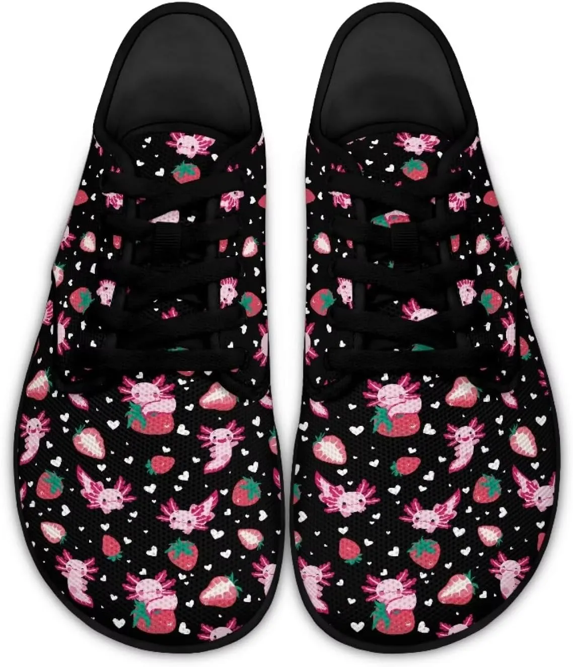 Women Comfortable Lace-Up Barefoot Shoes Lightweight Non Slip Sneakers Wide Toe Slip On Skate Shoe US Size 6-13.5 Black Sole