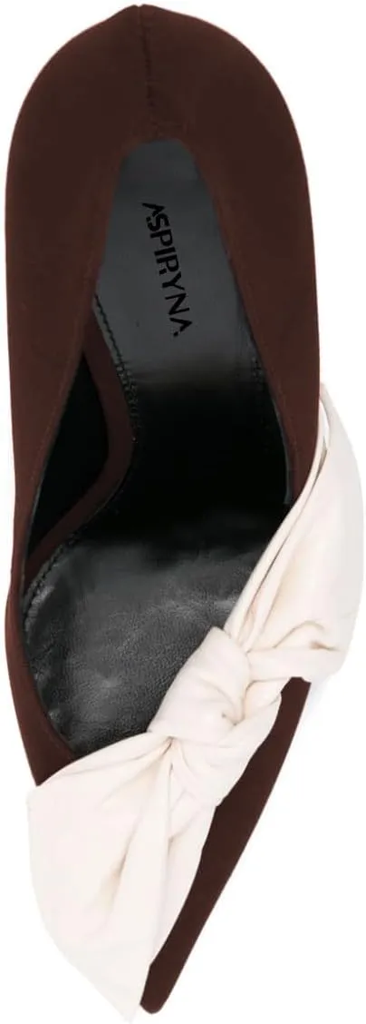 Women Elegant Bow Knot Pointed Toe Pumps Stiletto High Heel Slip on Wedding Prom Dress Formal Shoes Size 4-16 US