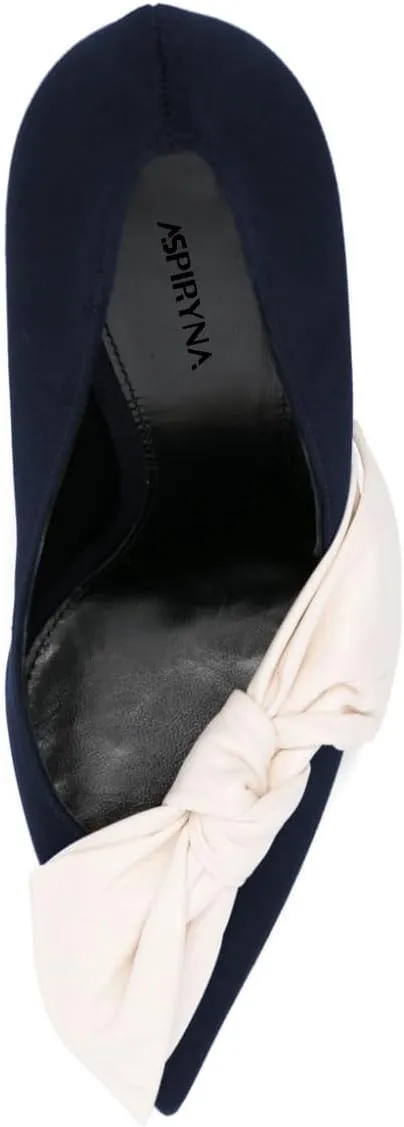 Women Elegant Bow Knot Pointed Toe Pumps Stiletto High Heel Slip on Wedding Prom Dress Formal Shoes Size 4-16 US