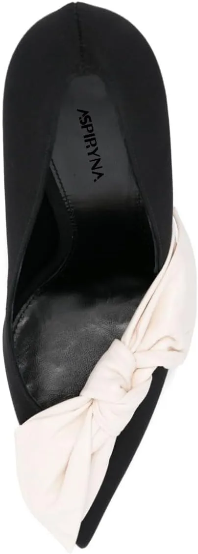 Women Elegant Bow Knot Pointed Toe Pumps Stiletto High Heel Slip on Wedding Prom Dress Formal Shoes Size 4-16 US