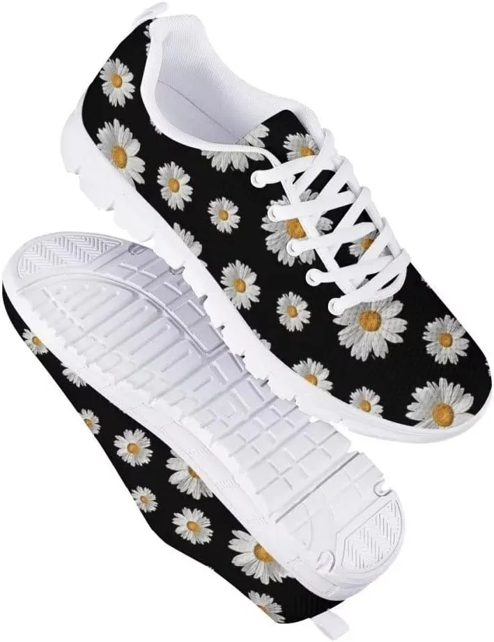 Women Floral/Leopard Print Running Sneaker Lightweight Walking Jogging Sports Shoes