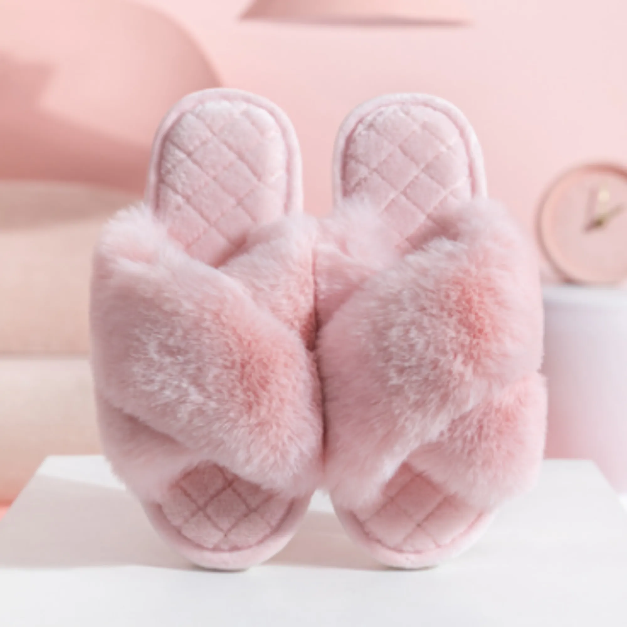 Women Fluffy Slippers  Bridesmaid Slippers Wedding Shoes