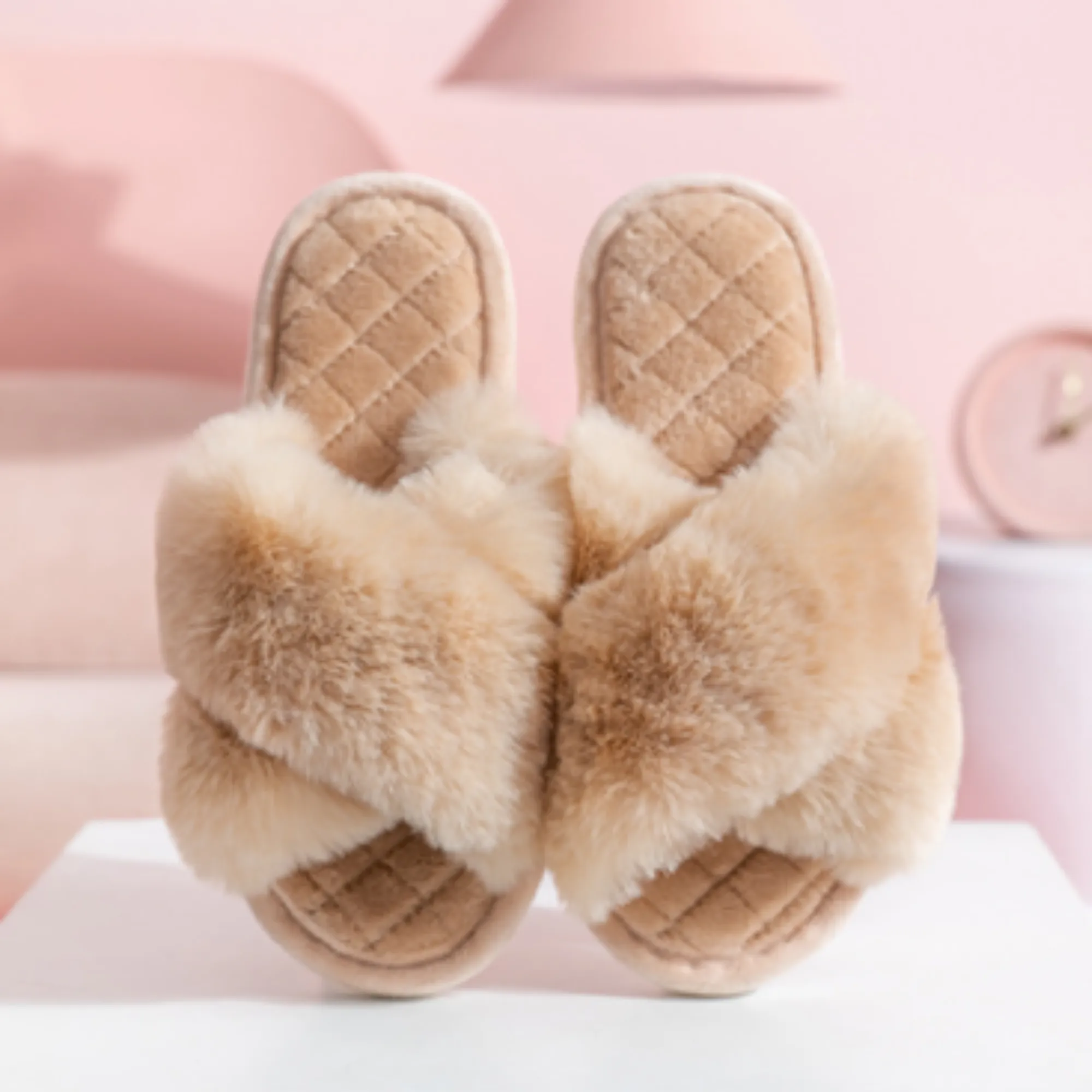 Women Fluffy Slippers  Bridesmaid Slippers Wedding Shoes