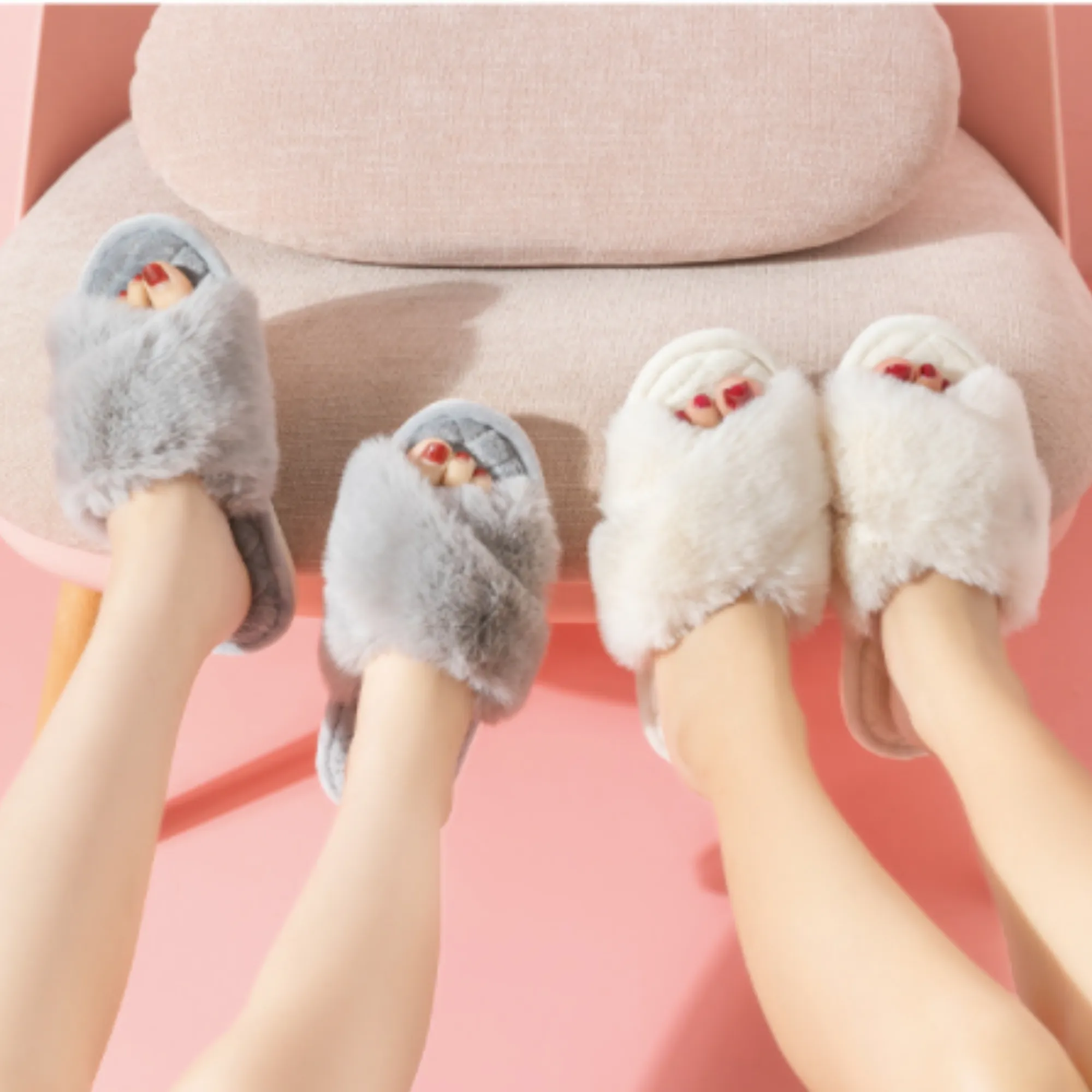 Women Fluffy Slippers  Bridesmaid Slippers Wedding Shoes