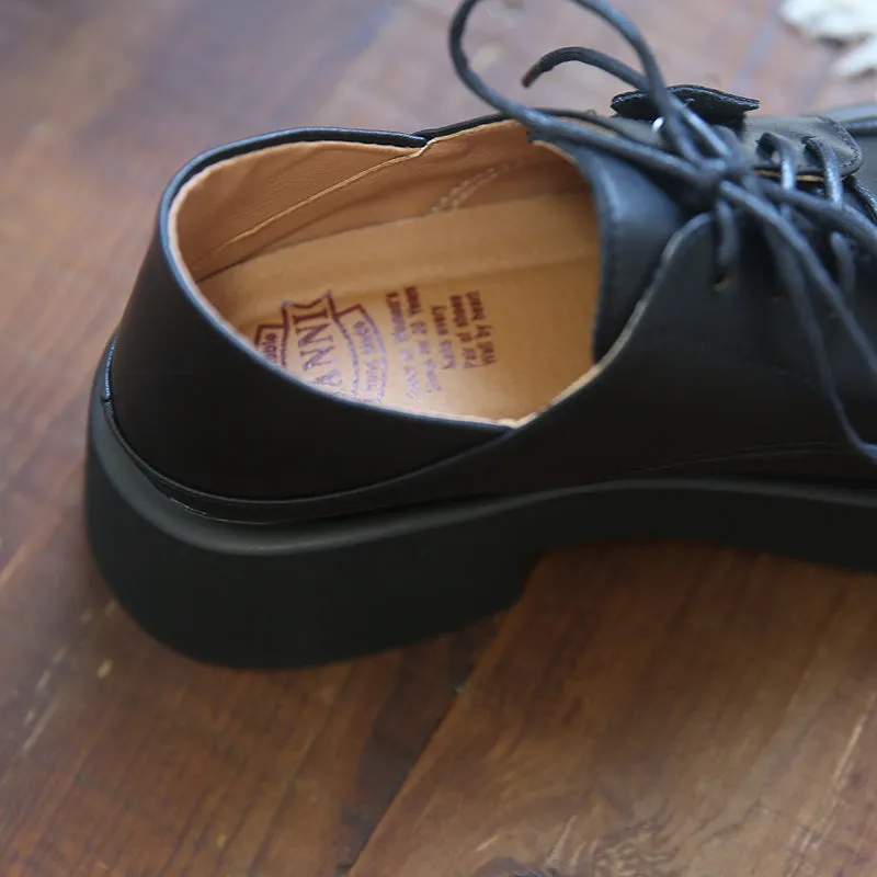 Women Retro Leather Solid Casual JK Shoes