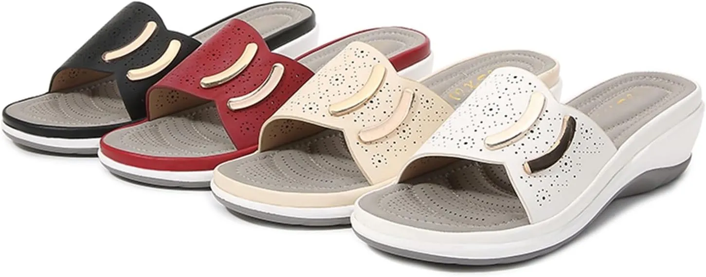 Women Shoes Thick Sole Wedge Flip Flops Fashionable Bohemian Beach Sandals Leopard Print Sandals for Women Size 8