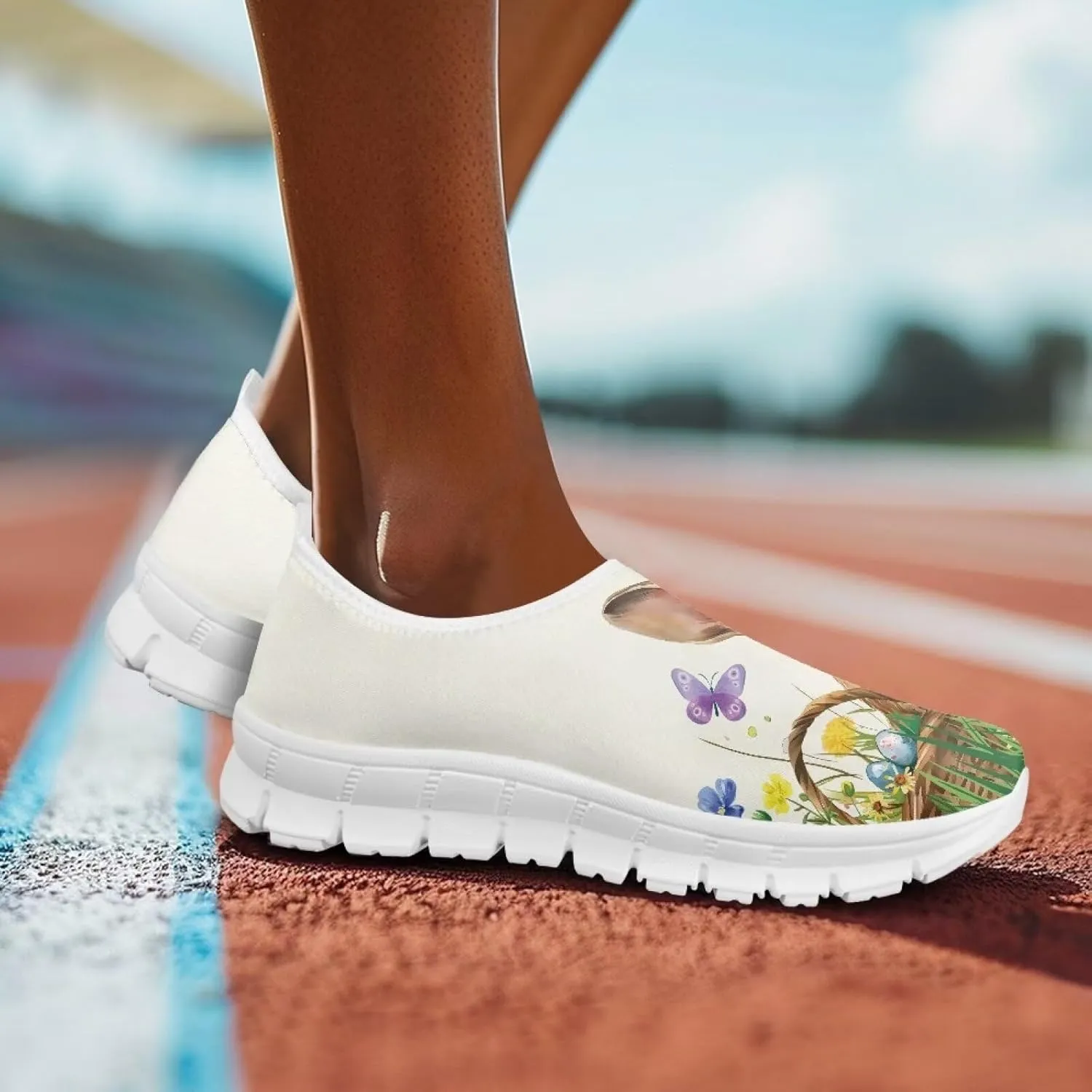 Women Slip On Walking Shoes Trendy Casual Shoes Novelty Workout Shoes