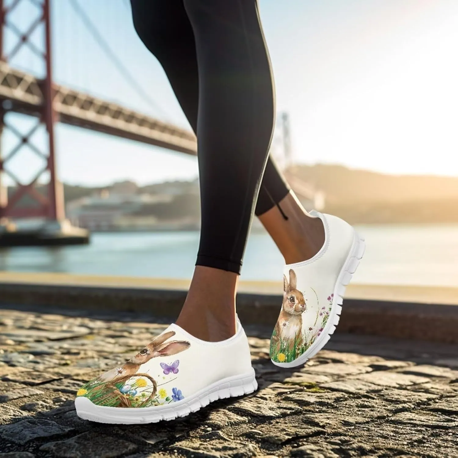 Women Slip On Walking Shoes Trendy Casual Shoes Novelty Workout Shoes