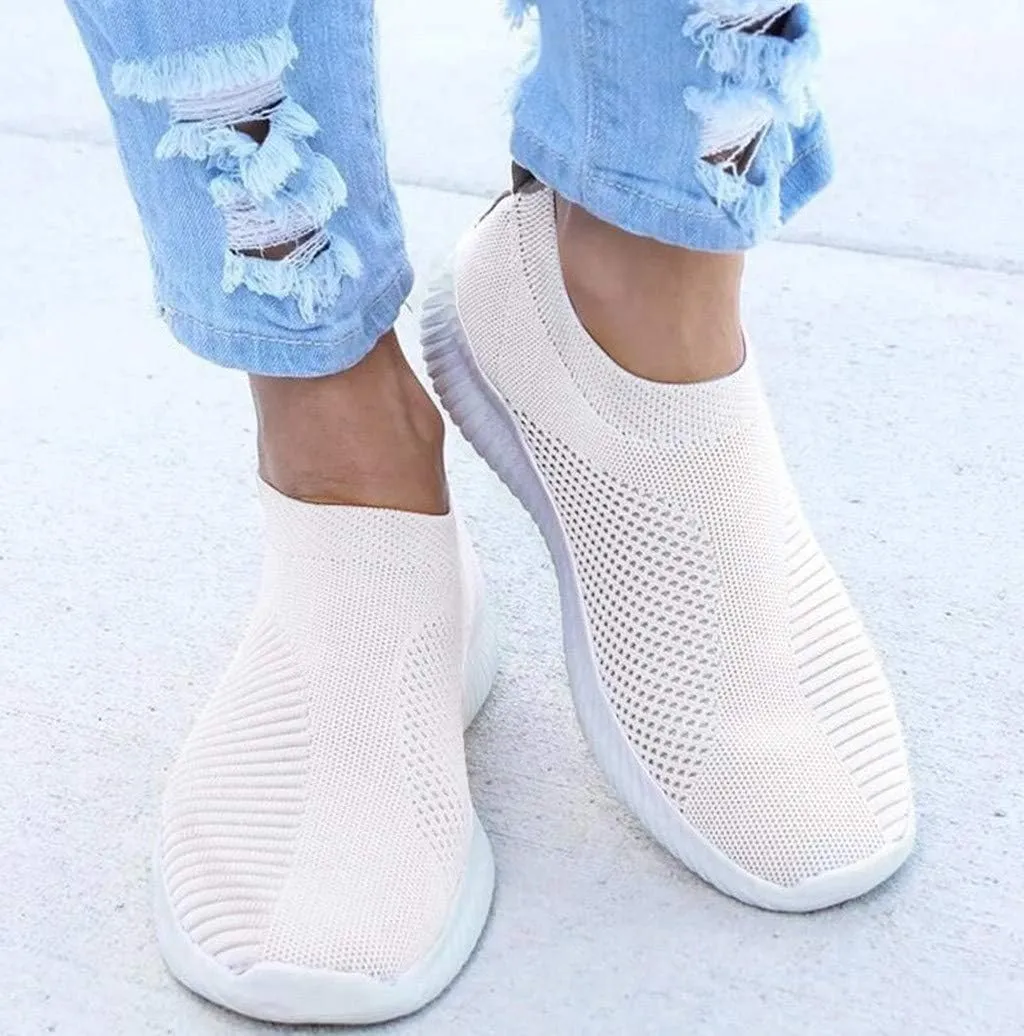 Women Tennis Running Shoes Lightweight Walking Shoes Casual Slip On Sneakers Breathable Workout Shoes for Travel Work