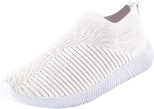Women Tennis Running Shoes Lightweight Walking Shoes Casual Slip On Sneakers Breathable Workout Shoes for Travel Work
