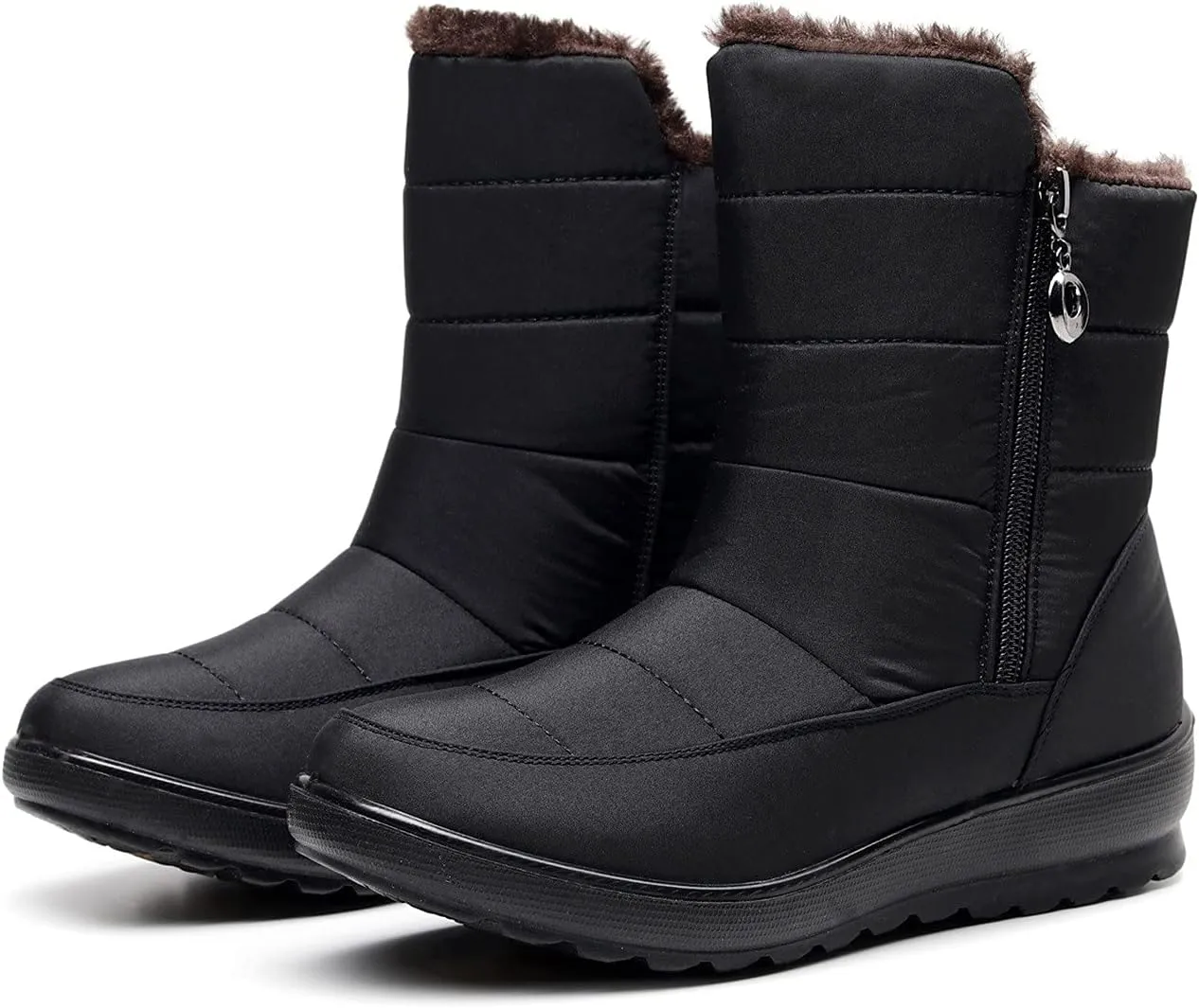Women Winter Snow Boots Warm Fur Lined Ankle Booties Cold Weather Insulated Boots Waterproof Comfy Walking Boots