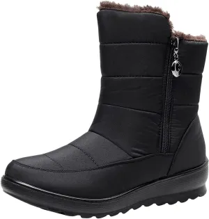 Women Winter Snow Boots Warm Fur Lined Ankle Booties Cold Weather Insulated Boots Waterproof Comfy Walking Boots