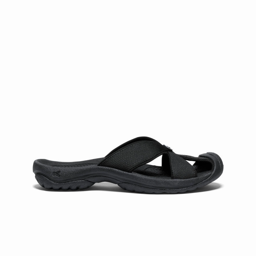 Chic Sporty Sandals Women's Bali Slide Sandal  |  Black/Steel Grey