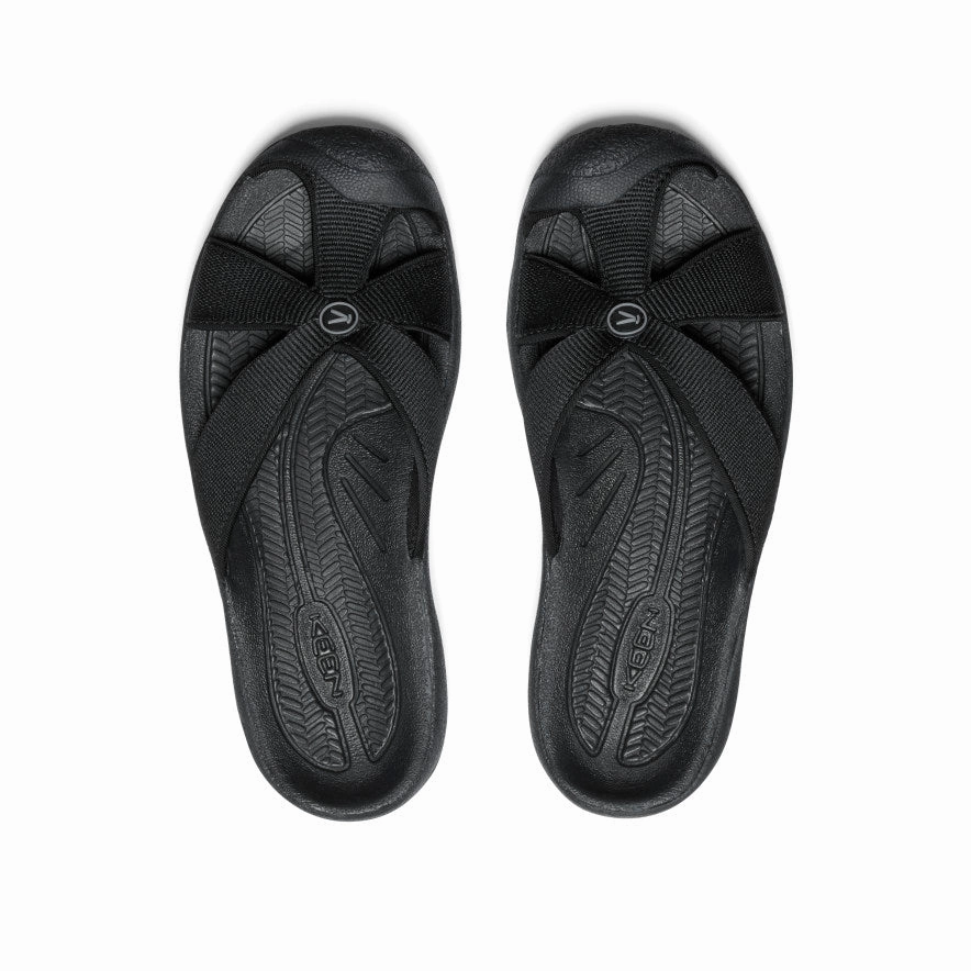 Clean Fit Breathable Walking Women's Bali Slide Sandal  |  Black/Steel Grey