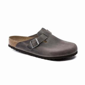 Women's Boston Soft Footbed (NARROW) Iron Oiled Leather Premium Lifestyle Sandals
