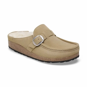 Timeless Adventure Slides All Day Comfort Women's Buckley Shearling Narrow Taupe/Natural Suede