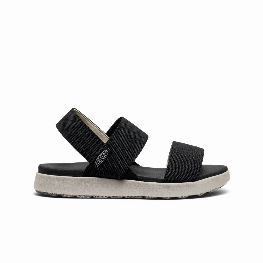 Women's Elle Backstrap Sandal Wide  |  Black Synthetic Weave Stretchable Material