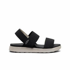 Women's Elle Backstrap Sandal Wide  |  Black Synthetic Weave Stretchable Material