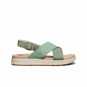 Sun-Ready padded sole Women's Elle Luxe Cross Strap Sandal  |  Granite Green/Granite Green