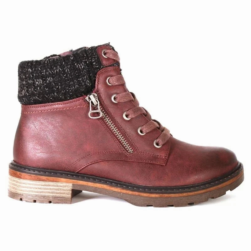 Rugged Built Snowy Path Street Sound Women's Wanderlust Amy Waterproof Boot - Burgandy