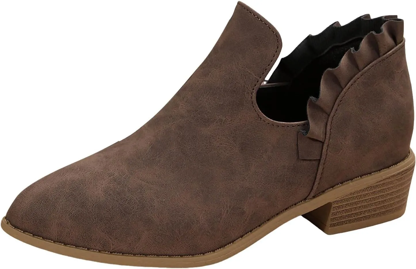 Womens Ankle Boots Low Heel Chelsea Boots Women Women's Ankle Boot Pointed Toe Pull on Fashion Riding Boots For Women