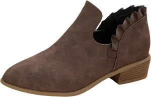 Womens Ankle Boots Low Heel Chelsea Boots Women Women's Ankle Boot Pointed Toe Pull on Fashion Riding Boots For Women