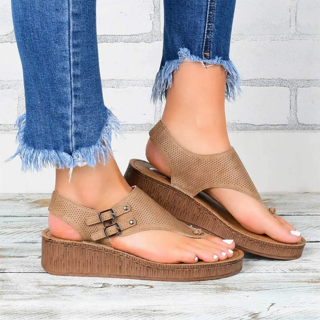 Womens Bohemian Flat Sandals Elastic Ankle Strap Dressy Summer Shoes Comfortable Beach Walking Slides Lightweight Casual Outdoor Footwear Orthopedic Shoes for Women