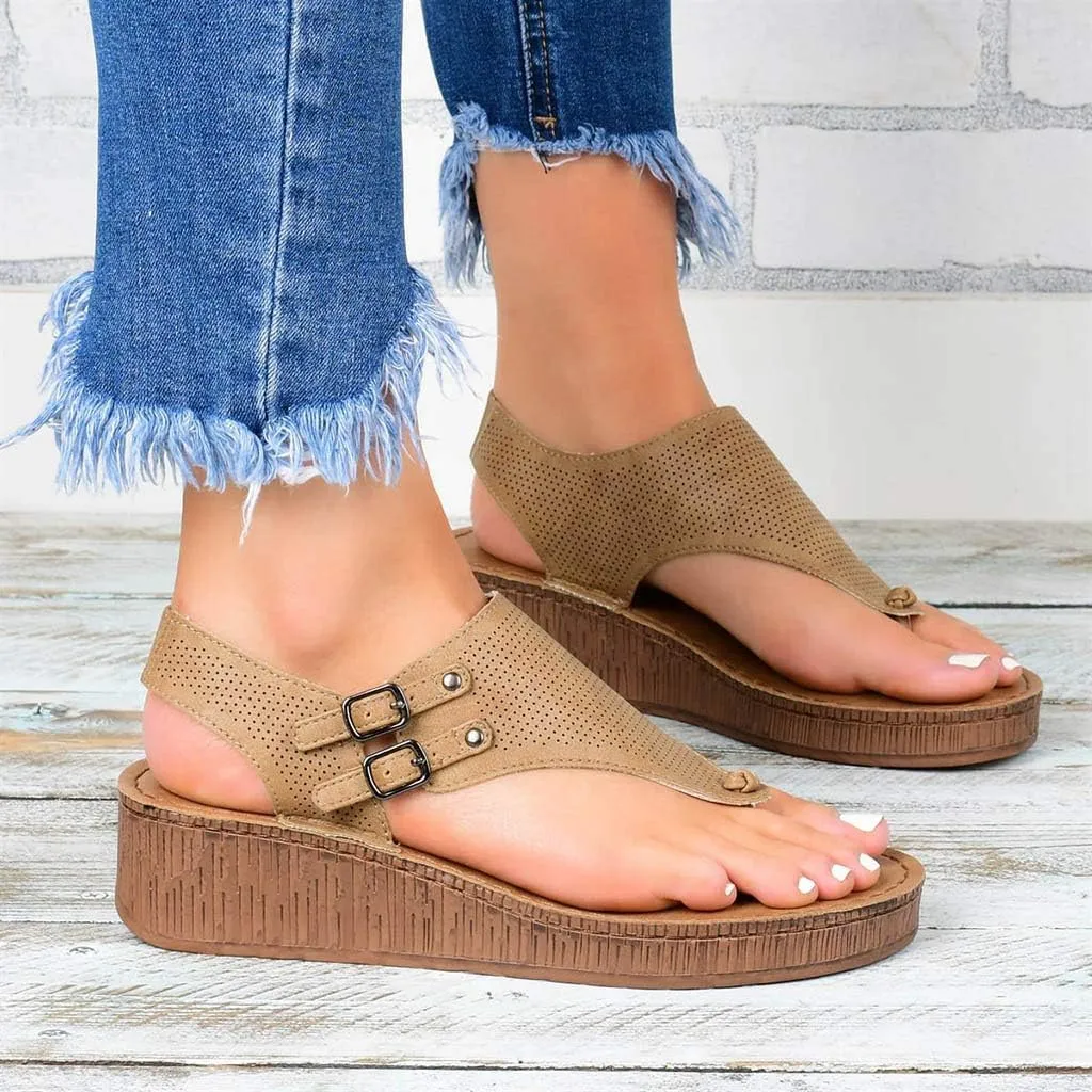 Womens Bohemian Flat Sandals Elastic Ankle Strap Dressy Summer Shoes Comfortable Beach Walking Slides Lightweight Casual Outdoor Footwear Orthopedic Shoes for Women
