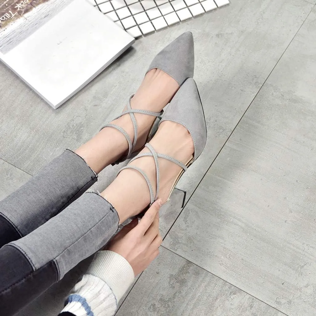 Womens Chunky Heel Sandals Open Toe Ankle Strap Strappy Heels Comfortable Wedding Party Shoes