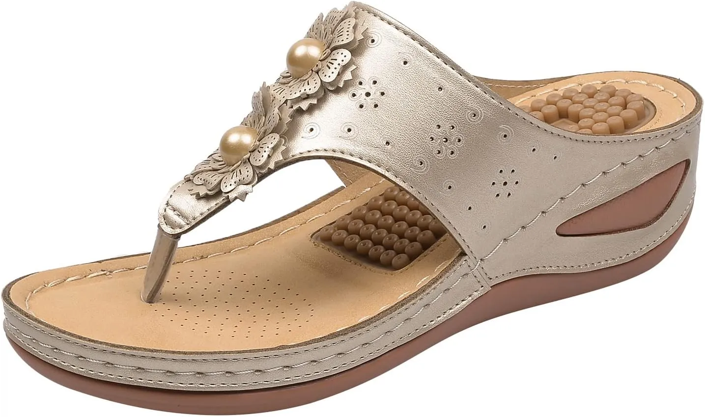 Womens Comfy Wedge Orthopedic Sandals Summer Platform Orthopedic Womens Slippers with Arch Support Plantar Fasciitis Black Ladies Sandals Orthopedic Women's Black Flat Sandals Sandals for Women 2025
