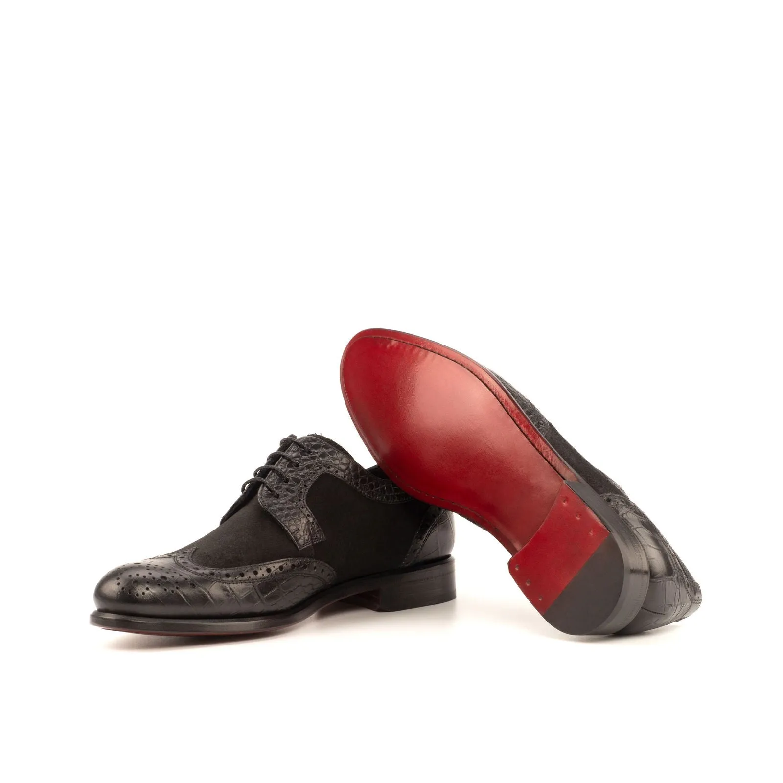 Women's Derby Wingtip Leather Shoes Black 3939