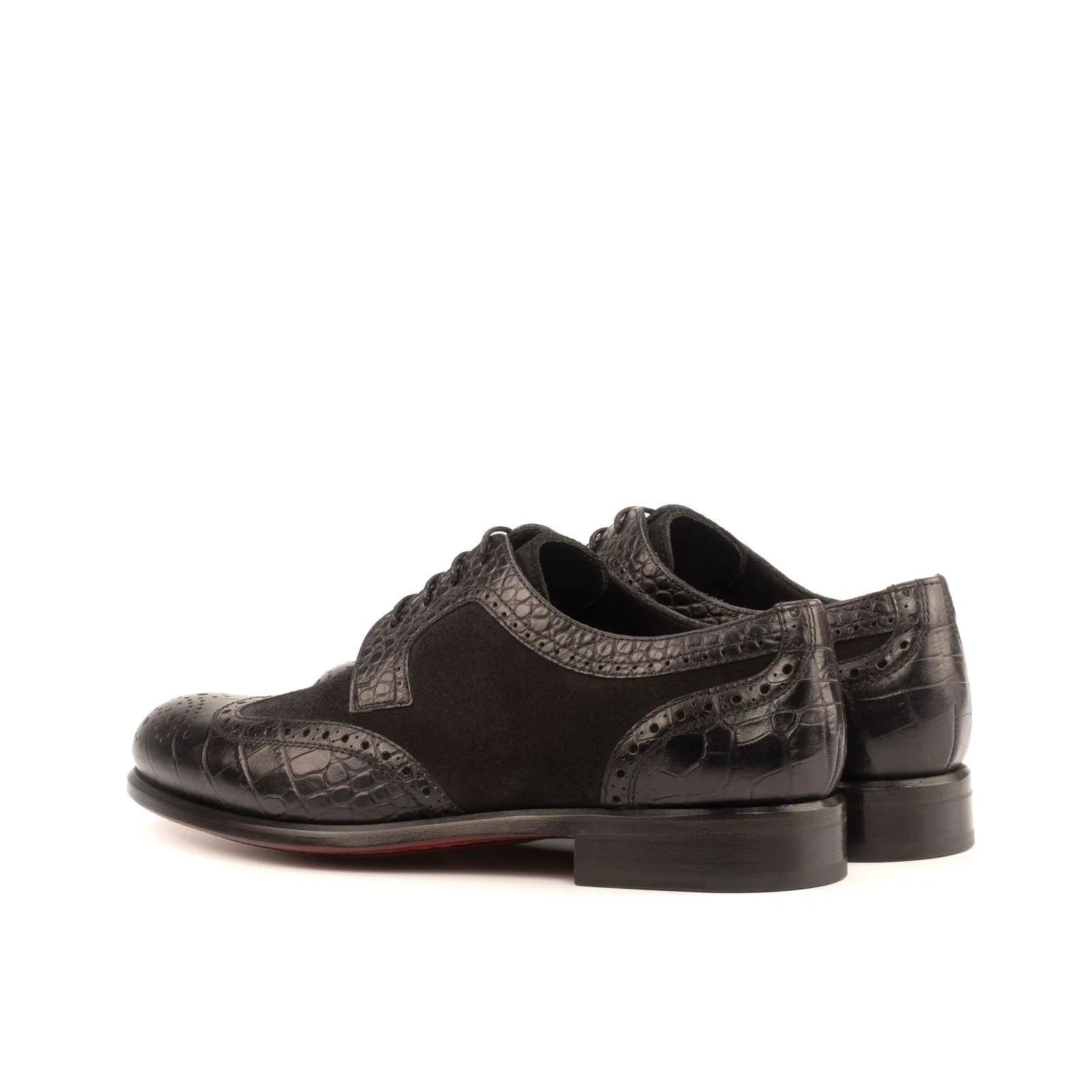 Women's Derby Wingtip Leather Shoes Black 3939