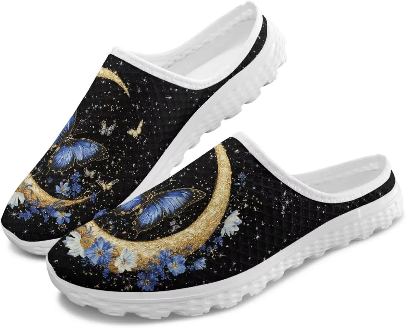 Womens Mules & Clogs Garden Shoes Backless Sneakers - Non-Slip Summer Mesh Slippers Non-Slip Outdoor Walking Shoes
