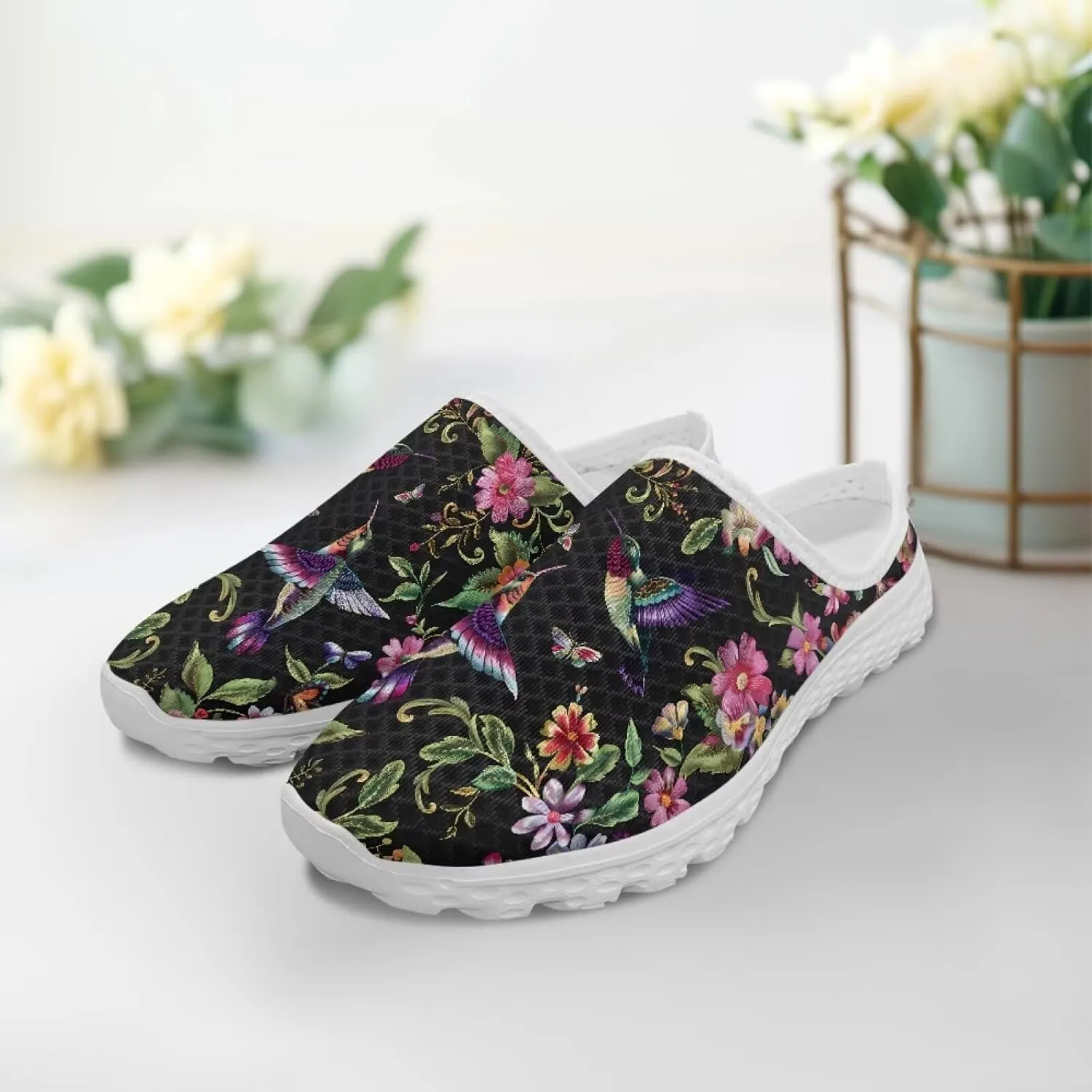 Womens Mules & Clogs Garden Shoes Backless Sneakers - Non-Slip Summer Mesh Slippers Non-Slip Outdoor Walking Shoes