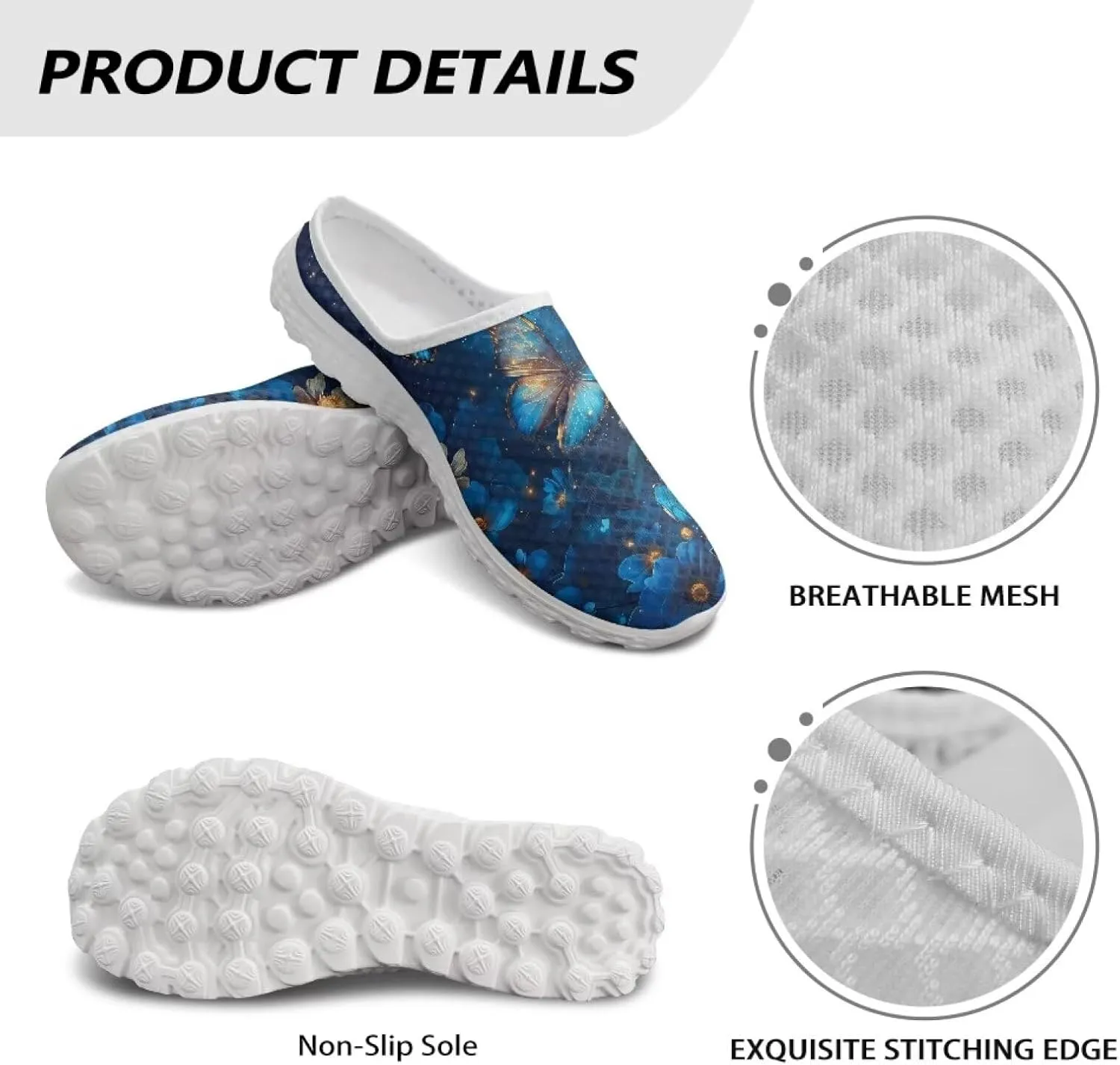 Womens Mules & Clogs Garden Shoes Backless Sneakers - Non-Slip Summer Mesh Slippers Non-Slip Outdoor Walking Shoes