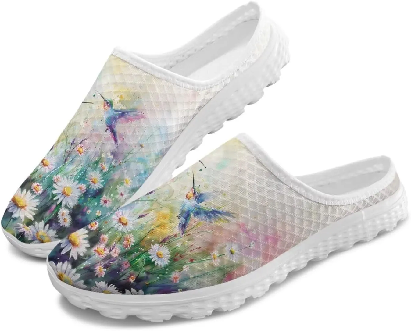 Womens Mules & Clogs Garden Shoes Backless Sneakers - Non-Slip Summer Mesh Slippers Non-Slip Outdoor Walking Shoes
