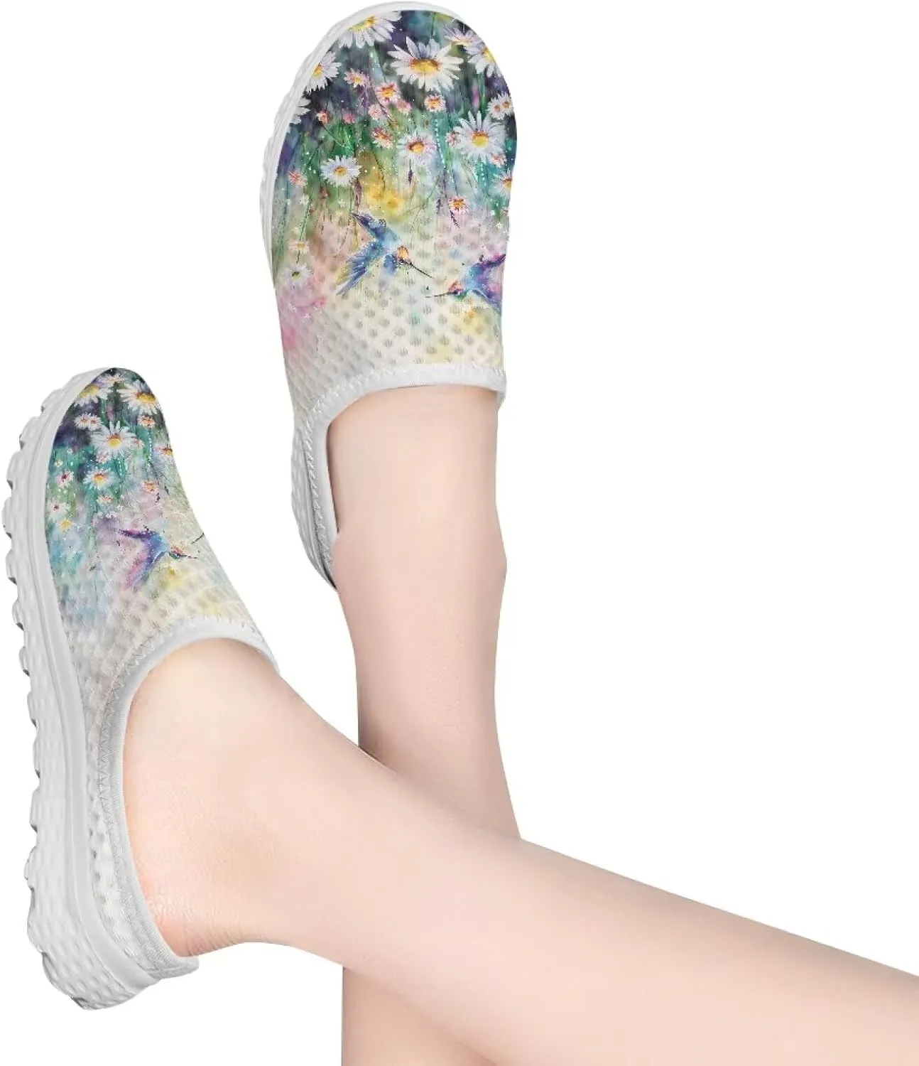 Womens Mules & Clogs Garden Shoes Backless Sneakers - Non-Slip Summer Mesh Slippers Non-Slip Outdoor Walking Shoes
