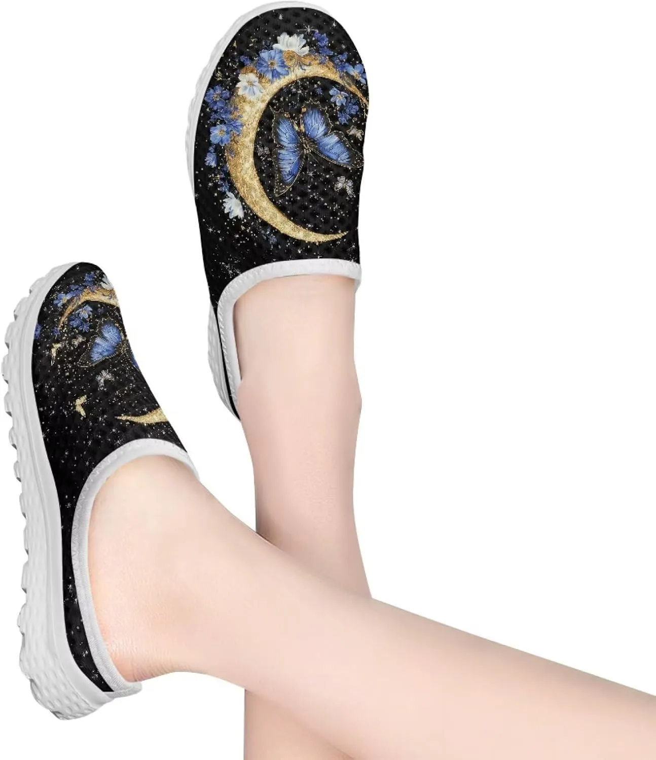 Womens Mules & Clogs Garden Shoes Backless Sneakers - Non-Slip Summer Mesh Slippers Non-Slip Outdoor Walking Shoes