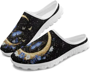 Womens Mules & Clogs Garden Shoes Backless Sneakers - Non-Slip Summer Mesh Slippers Non-Slip Outdoor Walking Shoes