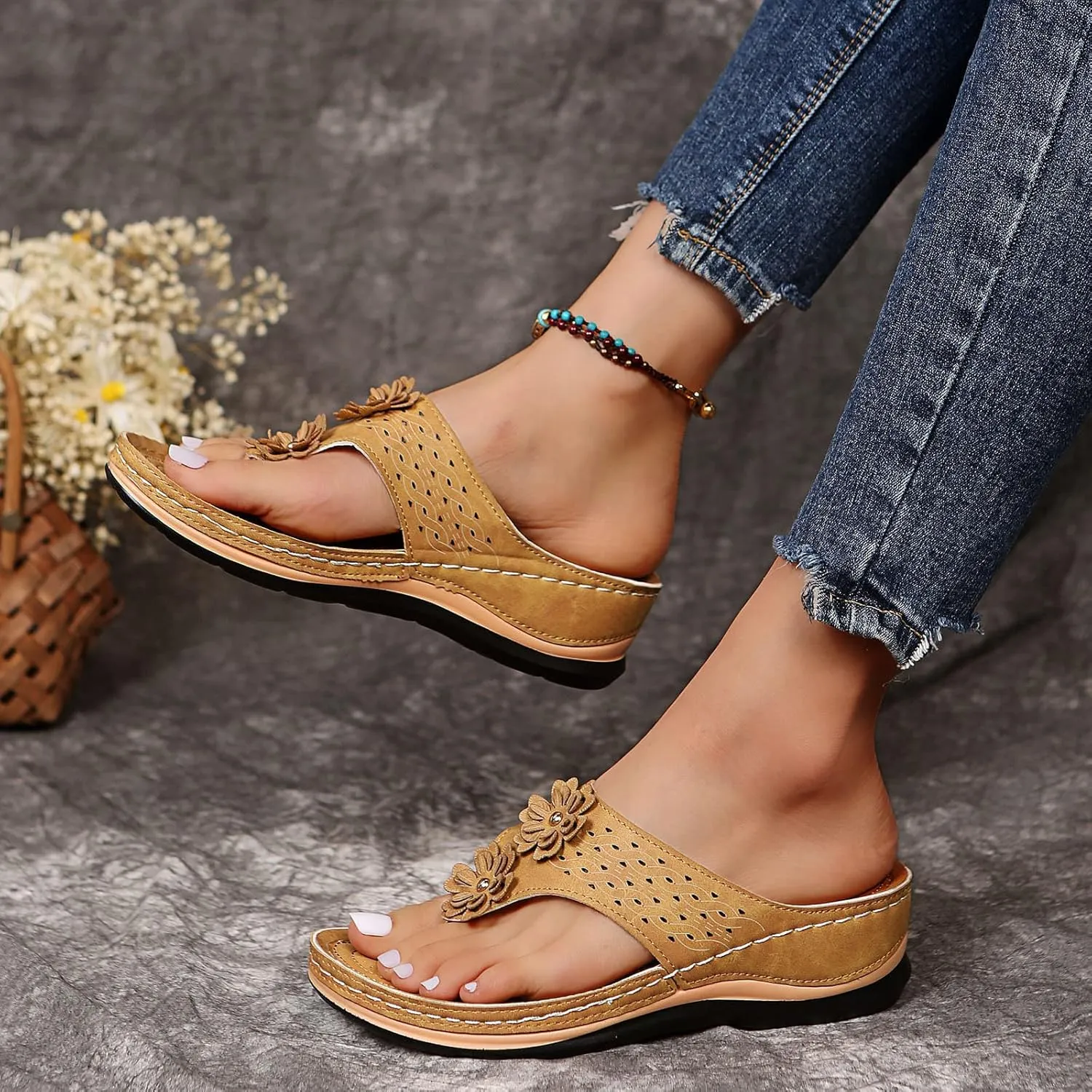 Womens Orthopedic Flip Flops Orthotic Womens Wedges Sandals Orthopedic Womens Summer Slippers with Arch Support Orthotic Extra Wide Sandals for Women Orthopedic Sexy Summer Sandals for Women 2025