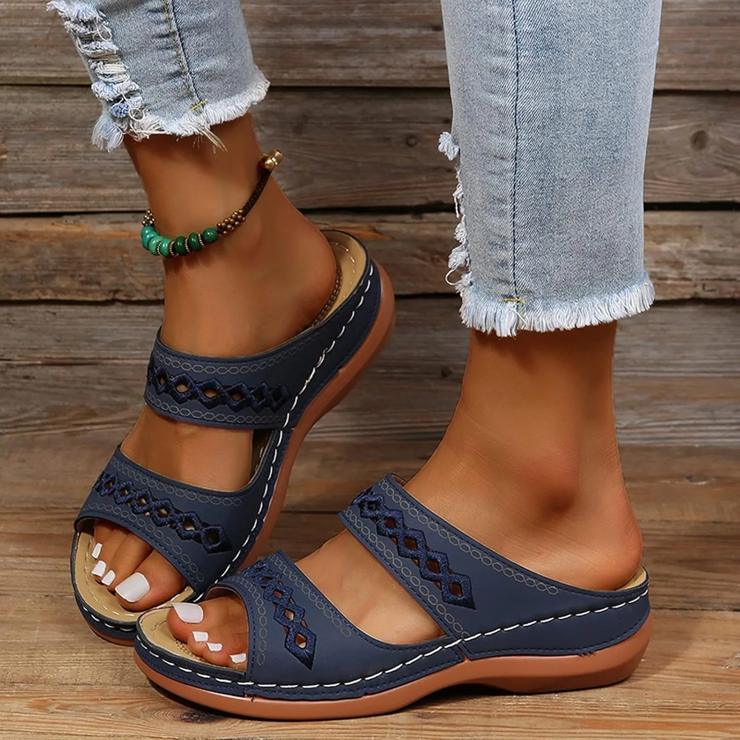 Womens Orthotic Flip Flops with Arch Support Orthotic Women Slip On Sandals Open Toe Sandals Orthotic Flip Flops with Arch Support for Women Wide Womens Wide Width Adjustable Sandals with Back Strap