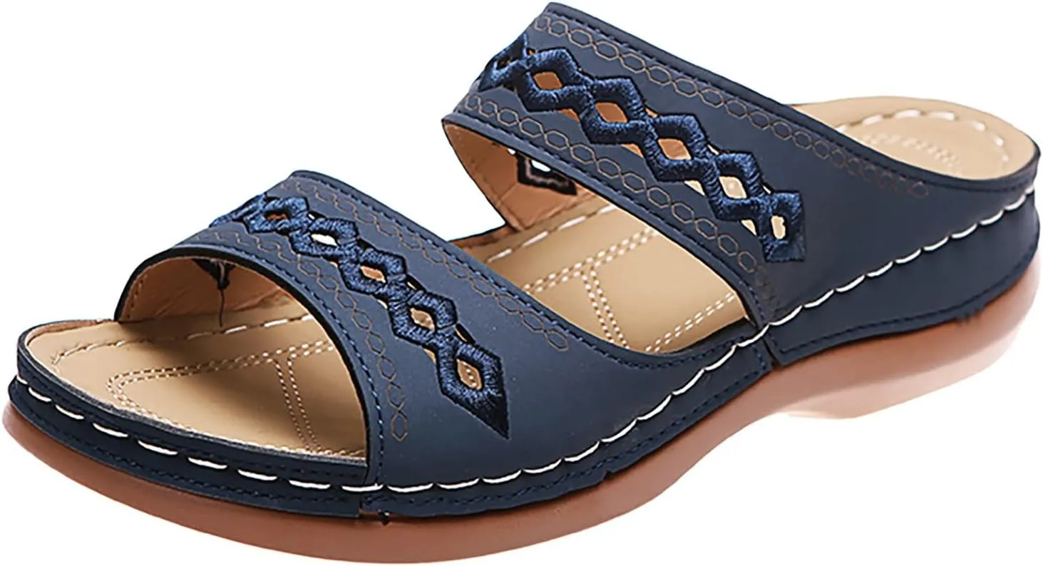 Womens Orthotic Flip Flops with Arch Support Orthotic Women Slip On Sandals Open Toe Sandals Orthotic Flip Flops with Arch Support for Women Wide Womens Wide Width Adjustable Sandals with Back Strap