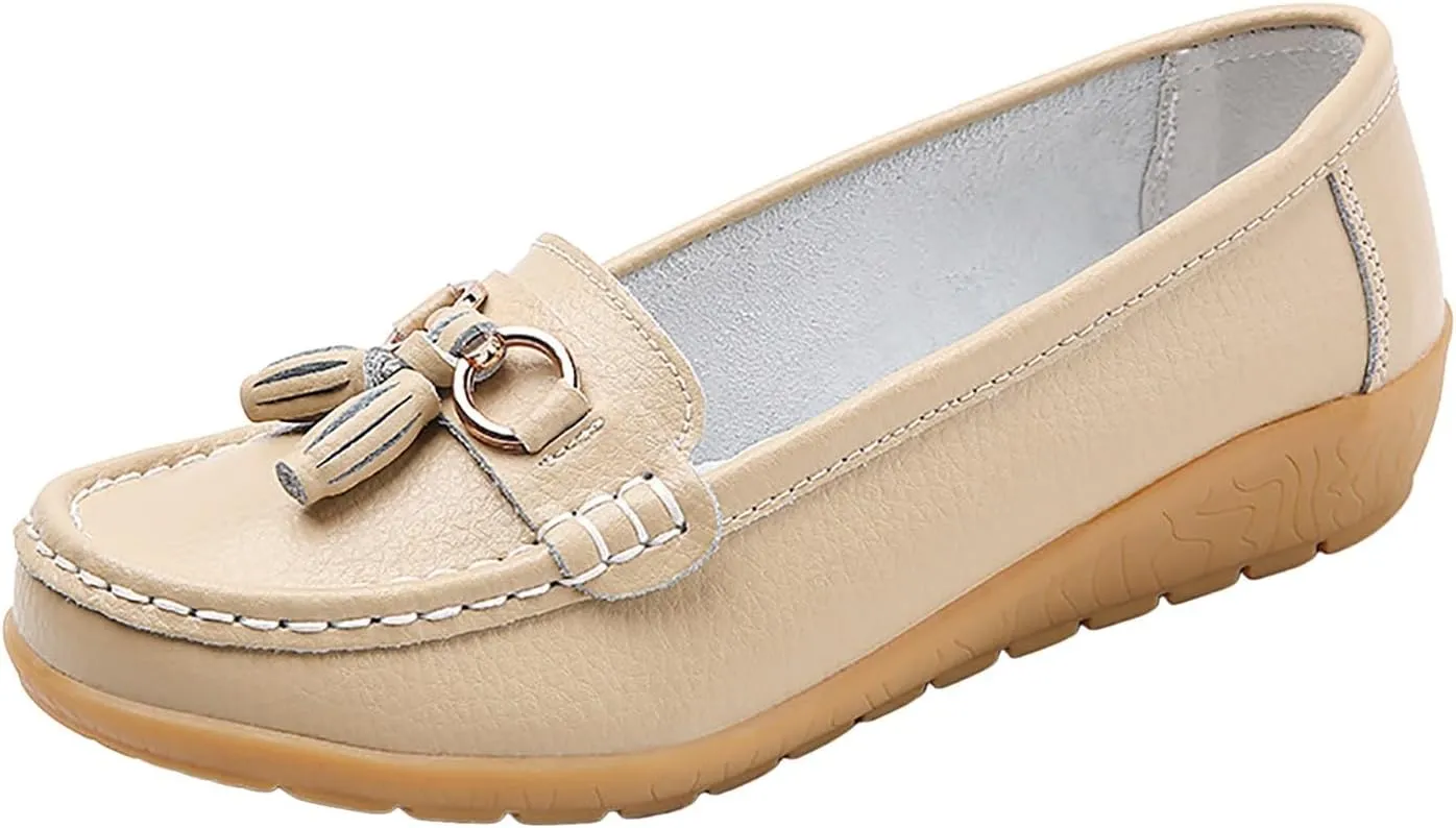 Womens Penny Loafers Comfortable Dressy Walking Shoes Breathable Driving Loafers Casual Slip On Shoes Arch Support