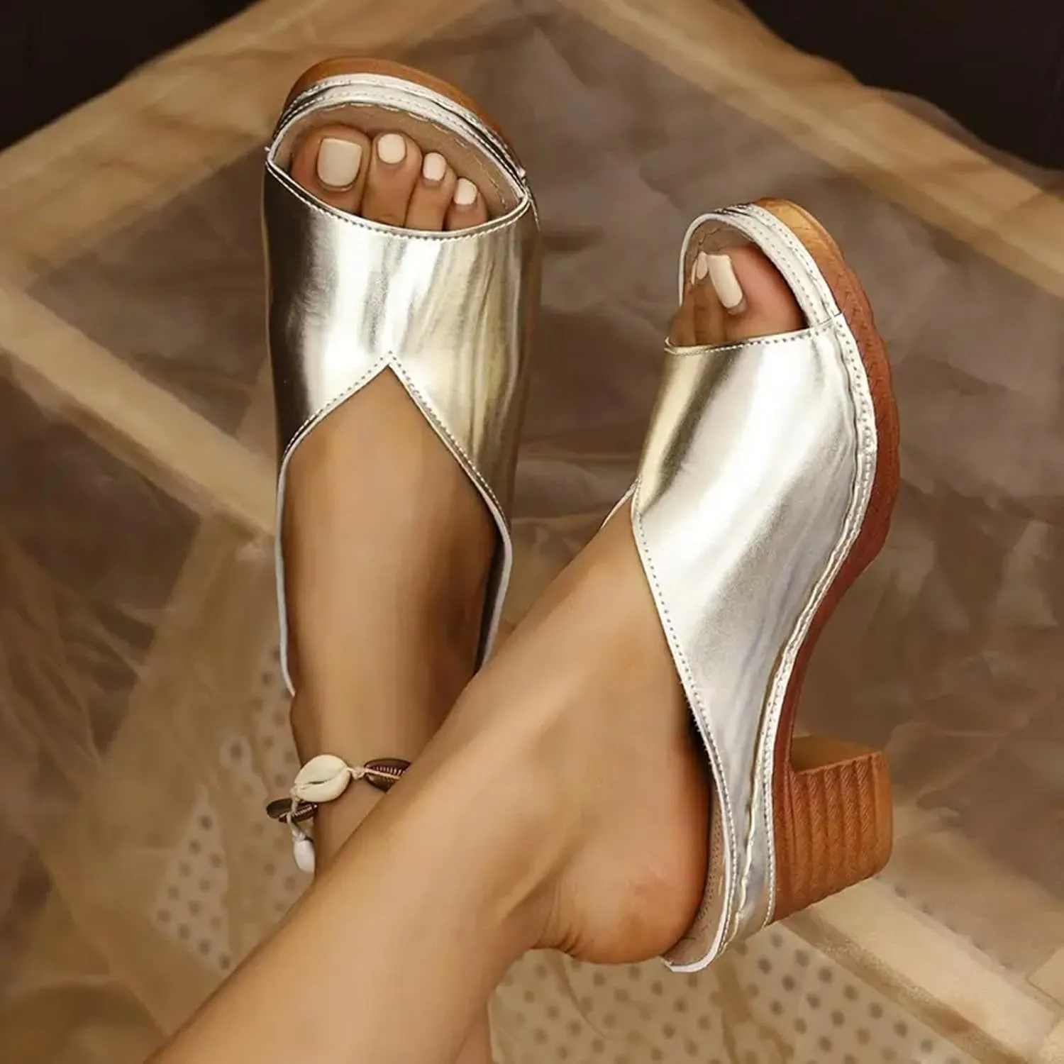 Womens Sandals Platform Chunky Heels Sandals 2025 Summer Block Open Toe for Women Dress Party Wedding Shoes Classic Casual Slip on Dressy Shoes 2025