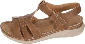 Women's Slide Sandals Adjustable Ankel Strap Platform Wedge Sandals Arch Support Orthopedic Walking Sandal Shoes