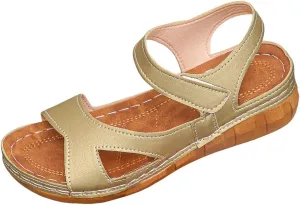 Womens Slide Sandals Open Toe Adjustable Thick Soled Wedge Sandals Lightweight Casual Slip On Walking Shoes