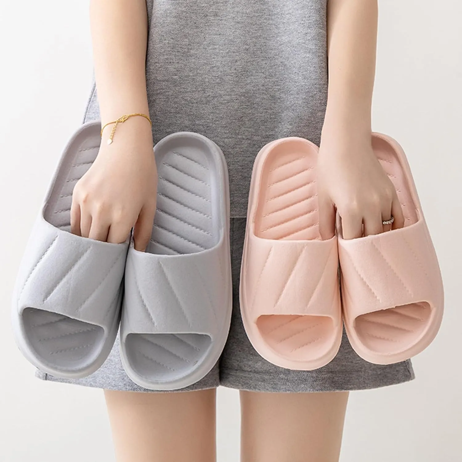 Women's Slides Non Slip Quick Drying Shower Slides Shower Sandals Women Lightweight Shower Shoes Non Slip